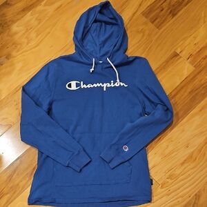 Champion Lightweight Blue Hoodie Size M